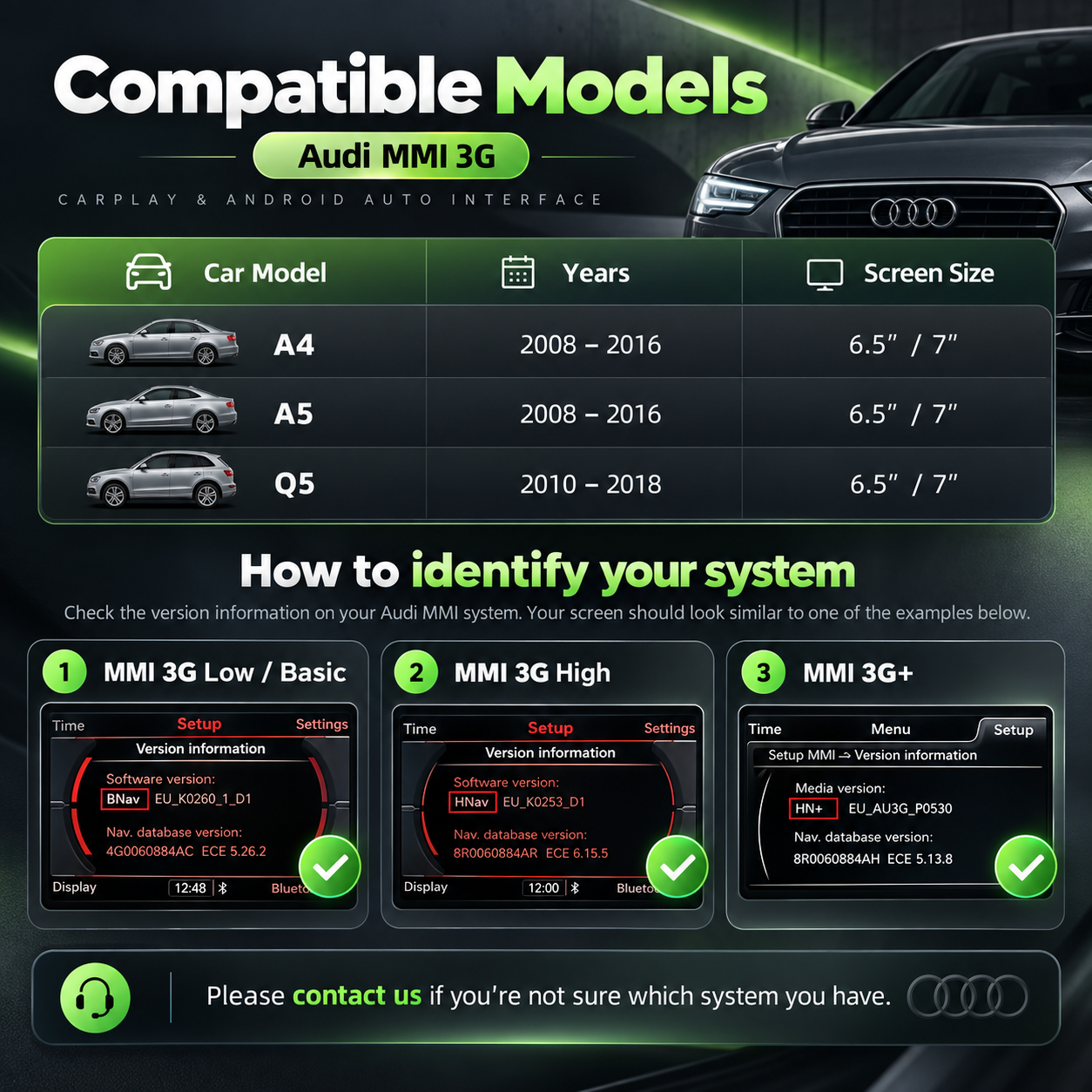 Audi MMI 3G and 3G+ Wireless Apple CarPlay & Android Auto Smart Module (A4 / A5 / Q5)
